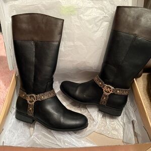 Michael Kors Black and Brown Heeled Boots